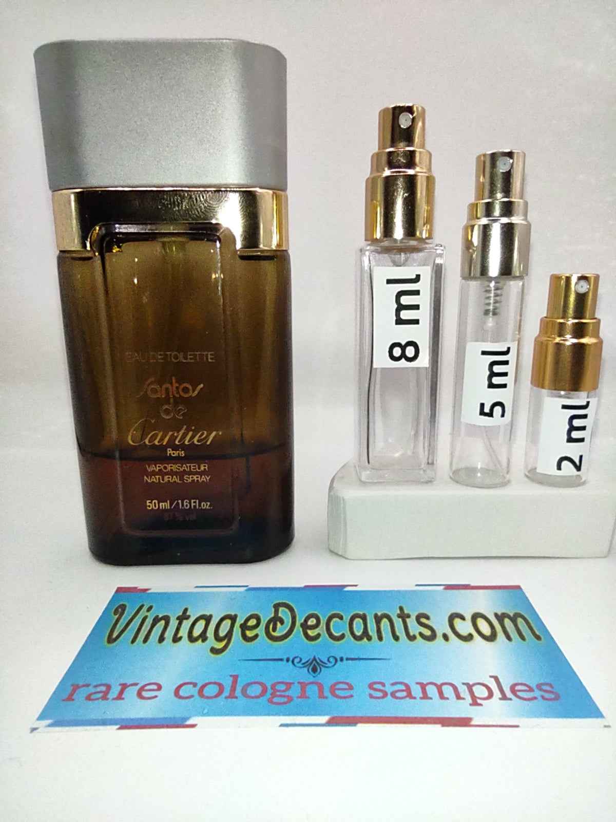 Vintage Decants CARTIER santos de Cartier EDT - 1983 Batch - Men - Sample - Discontinued - Cologne - Perfume - Classic - Retro - Fragrance