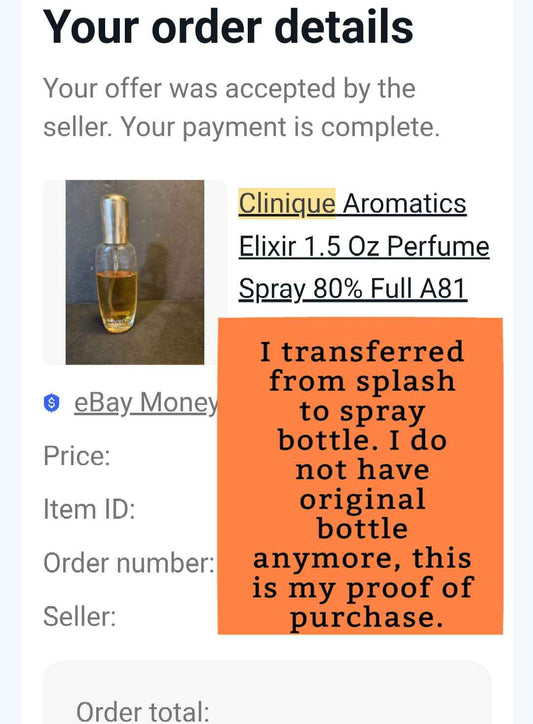 CLINIQUE Aromatics Elixir EDT, 1990s Batch, Women, Unisex | Vintage Decant Cologne Perfume Fragrance Samples