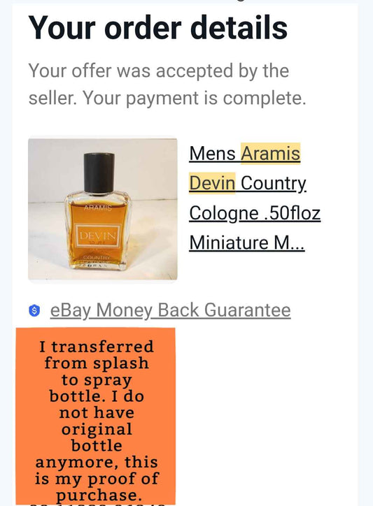 ARAMIS Devin Country Cologne EDC, 1970's Batch, Men, Unisex | Vintage Decant Cologne Perfume Fragrance Samples