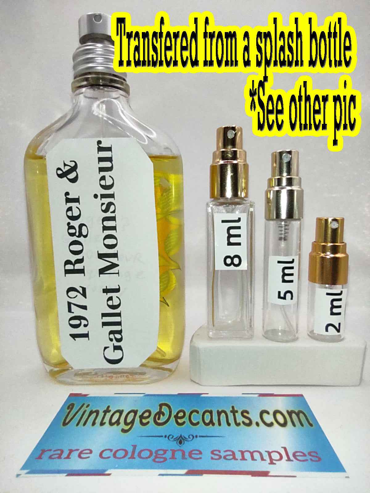 Vintage Decants ROGER & GALLET Monsieur EDT - 1970's Batch - Men - Sample - Discontinued - Cologne - Perfume - Classic - Retro - Fragrance