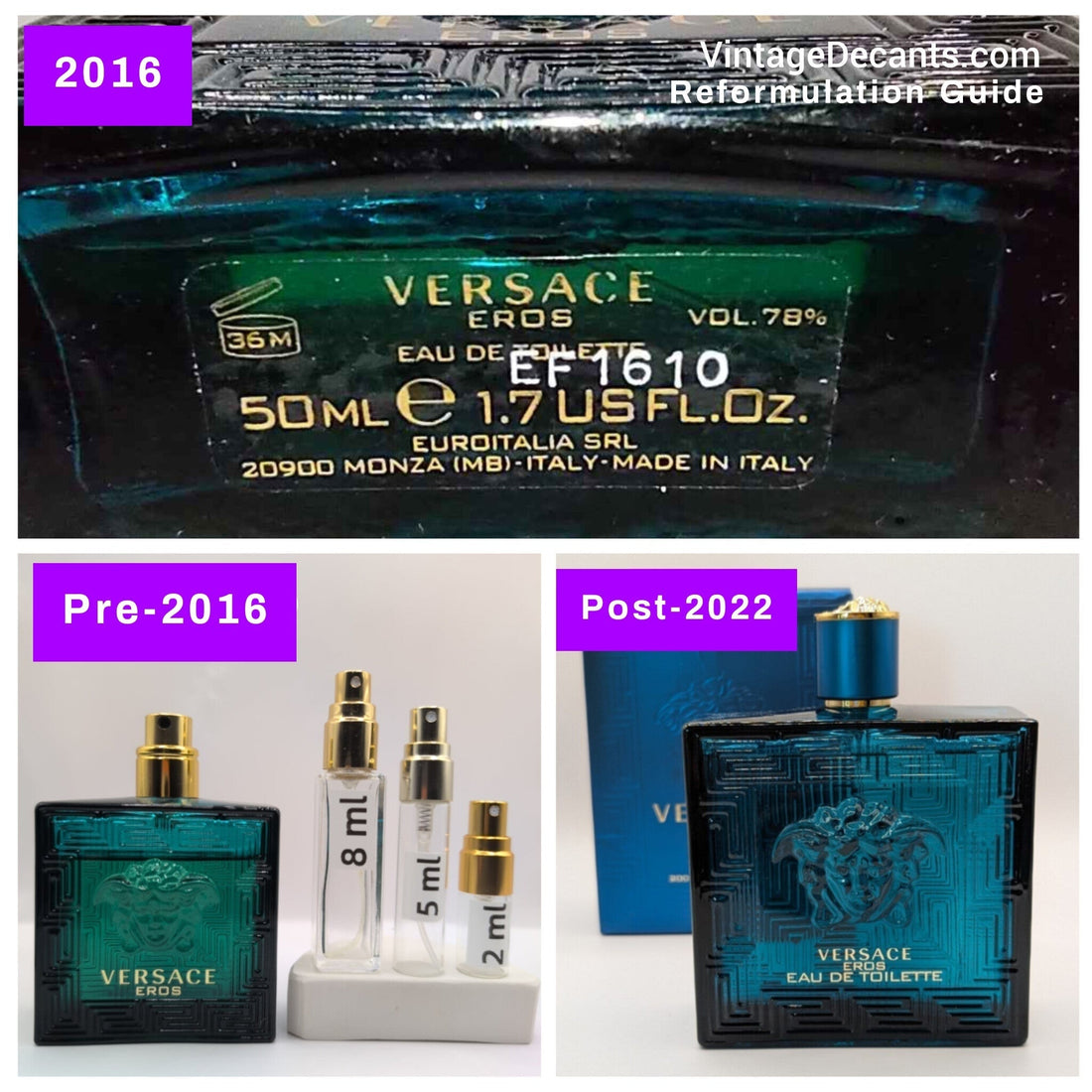 Versace eros EDT for men reformulation guide