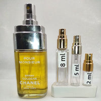 CHANEL pour monsieur EDC, 1980's batch, Men | Vintage Decant Cologne Perfume Fragrance Samples