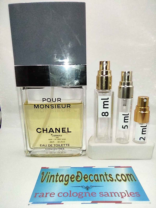 CHANEL Pour Monsieur Concentree EDT - 1991 Batch - Men - Vintage Decants cologne perfume samples
