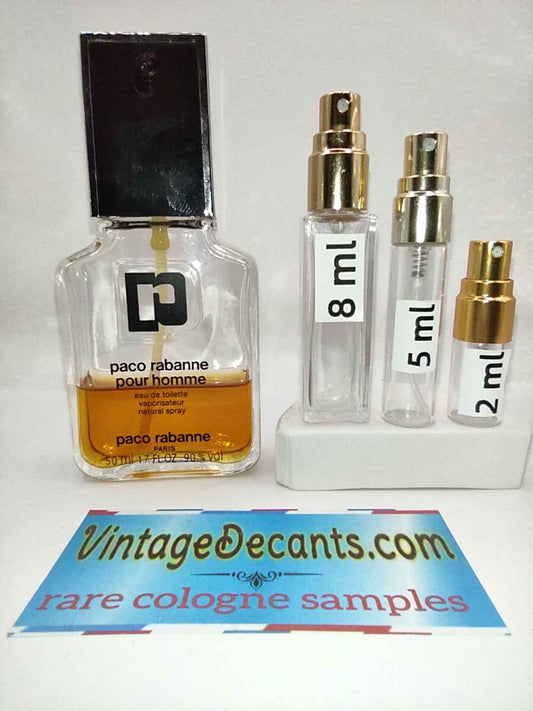 PACO RABANNE Pour Homme EDT - 1980's Batch - Men - Vintage Decants cologne perfume samples