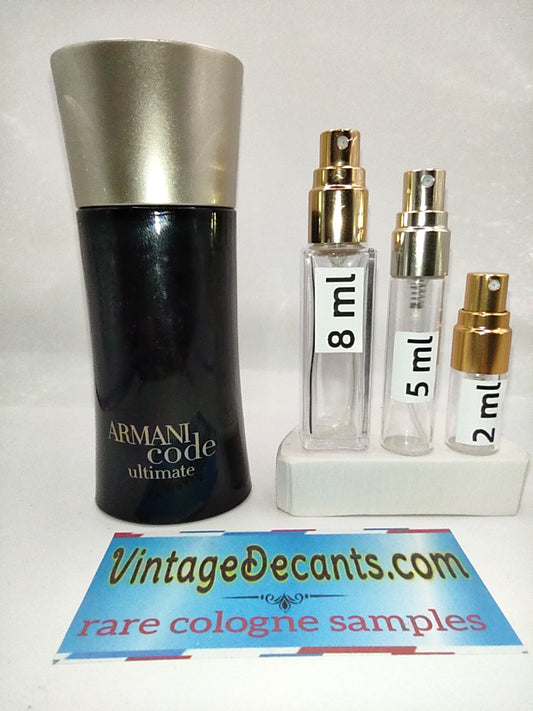 ARMANI Code Ultimate Intense EDT - 2013 Batch - Men - Unisex - Vintage Decants Perfume cologne samples fragrance discontinued