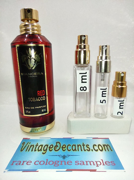 Vintage Decants MANCERA Red Tobacco EDP - 2022 Batch - Unisex - Men - Sample - Discontinued - Cologne - Perfume - Classic - Retro - Fragrance