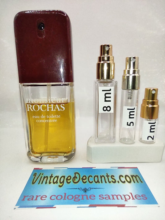 Vintage Decants ROCHAS Monsieur Rochas EDT Concentree - 1983 Batch - Men - Sample - Discontinued - Cologne - Perfume - Classic - Retro - Fragrance