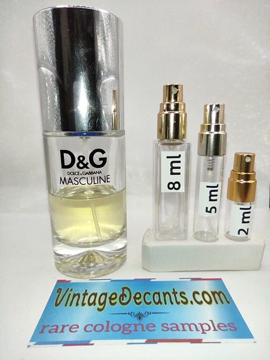 Vintage Decants DOLCE & GABBANA D&G Masculine - 2001 Euroitalia Batch - Men - Sample - Discontinued - Cologne - Perfume - Classic - Retro - Fragrance
