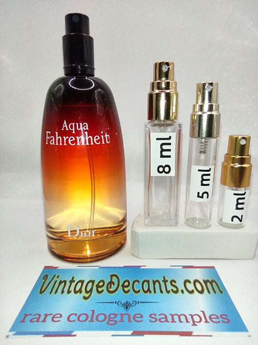 Vintage Decants DIOR Aqua Fahrenheit EDT - 2011 Batch - Men - Sample - Discontinued - Cologne - Perfume - Classic - Retro - Fragrance