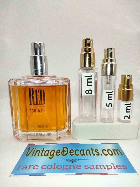 GIORGIO BEVERLY HILLS Red For Men EDT - 2012 Batch -  Men - Vintage Decants cologne perfume samples