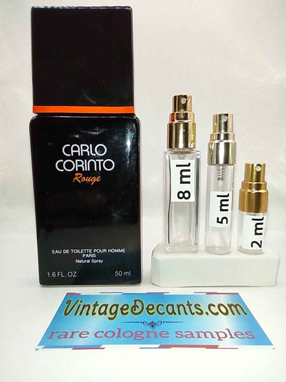 Vintage Decants CARLO CORINTO Rouge EDT - 1998 Batch - Men - Sample - Discontinued - Cologne - Perfume - Classic - Retro - Fragrance