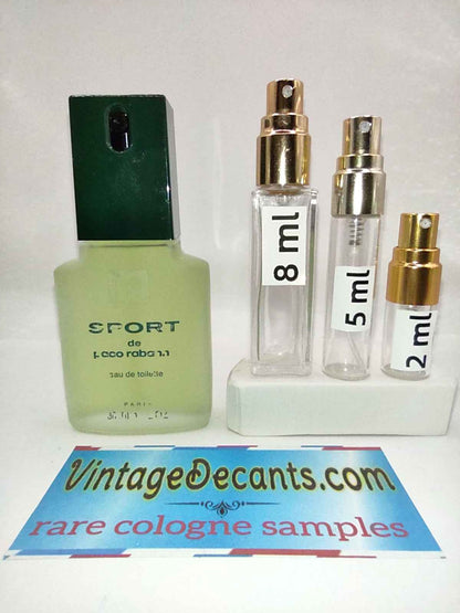 PACO RABANNE Sport De EDT - 1999 Batch - Men - Vintage Decants cologne perfume samples