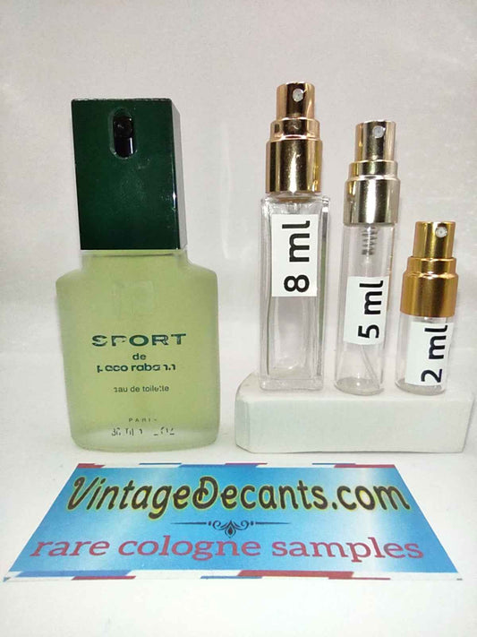 PACO RABANNE Sport De EDT - 1999 Batch - Men - Vintage Decants cologne perfume samples