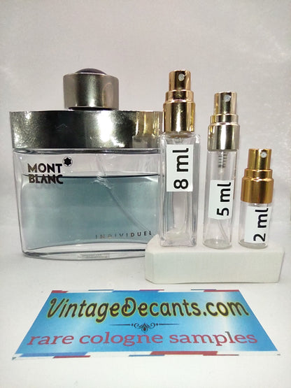 MONT BLANC Individuel EDT - 2020 Batch - Men - Vintage Decants Samples cologne perfume fragrance classic retro