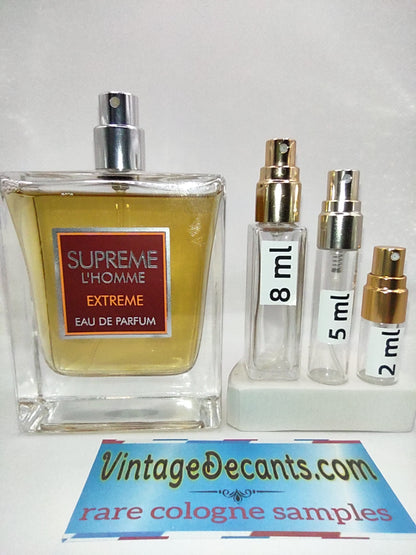 FRAGRANCE WORLD Supreme L'homme Extreme EDP - 2022 Batch - Unisex - Men - Vintage Decants Samples cologne perfume fragrance classic retro