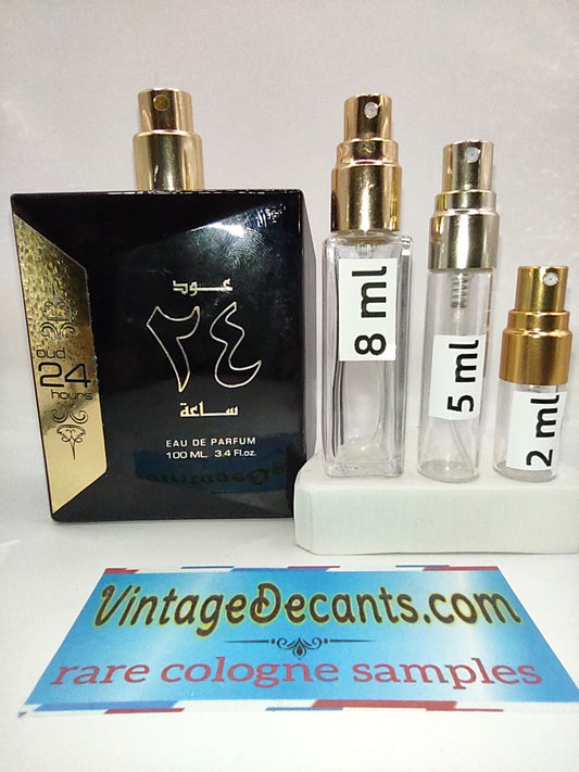 ARD AL ZAAFARAN Oud 24 Hours EDP - 2021 Batch - Unisex - Vintage Decants Perfume cologne samples fragrance discontinued