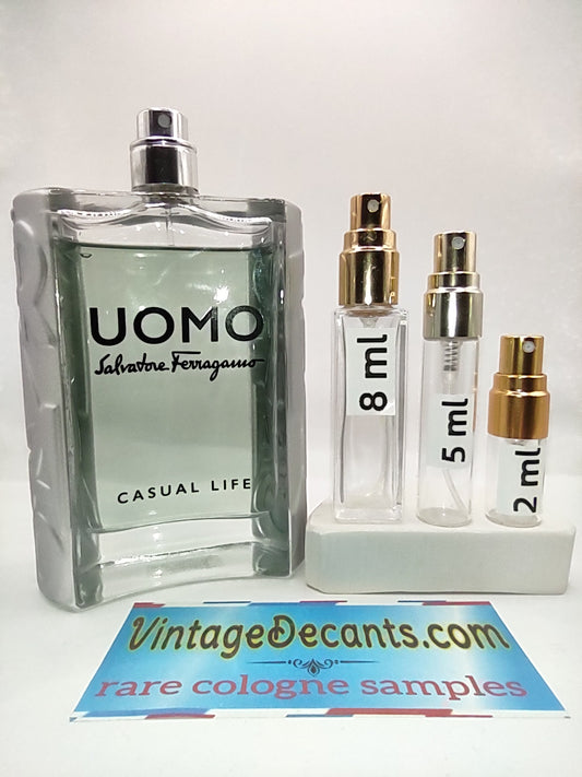 Vintage Decants SALVATORE FERRAGAMO Uomo Casual Life - 2022 Batch - Men - Sample - Discontinued - Cologne - Perfume - Classic - Retro - Fragrance