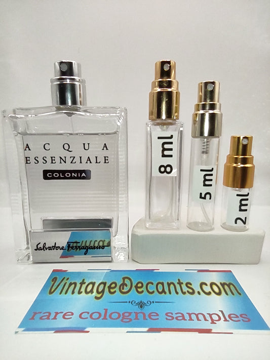 Vintage Decants Salvatore Ferragamo Acqua Essentials Colonia - 2019 Batch - Men - Sample - Discontinued - Cologne - Perfume - Classic - Retro - Fragrance