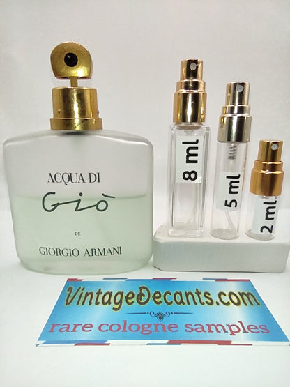 ARMANI Acqua Di Gio EDT - 1998 Cosmair Batch - Women - Vintage Sample Discontinued Cologne Perfume Fragrance Decants