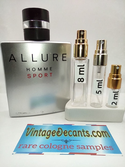 Vintage Decants CHANNEL Allure Homme Sport EDT - 2014 Batch - Men - Unisex - Sample - Discontinued - Cologne - Perfume - Classic - Retro - Fragrance