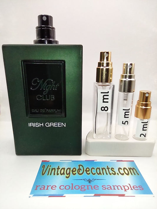 Vintage Decants FRAGRANCE WORLD Night Club Irish Green EDP - 2023 Batch - Men - Sample - Discontinued - Cologne - Perfume - Classic - Retro - Fragrance