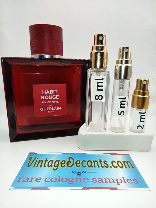 Vintage Decants GUERLAIN Habit Rouge Prive EDP - 2023 Batch - Men - Unisex - Sample - Discontinued - Cologne - Perfume - Classic - Retro - Fragrance