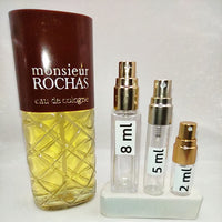 ROCHAS Monsieur Eau De Cologne, 1980 Batch, Men | Vintage Decant Cologne Perfume Fragrance Samples