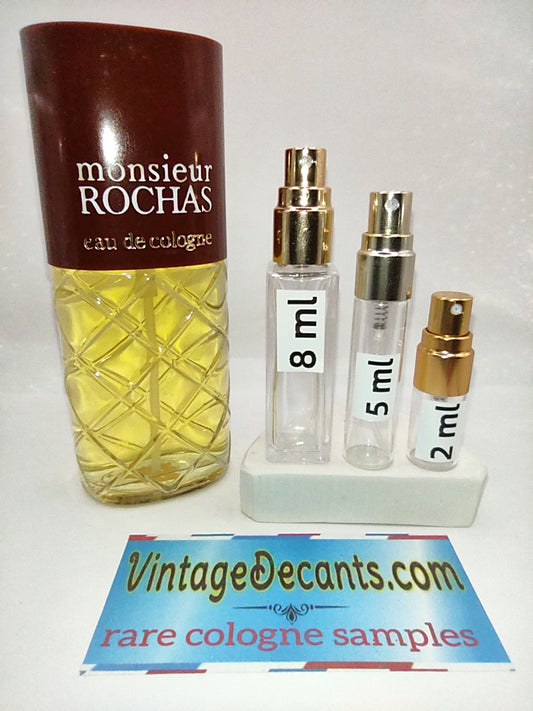 Vintage Decants ROCHAS Monsieur Eau De Cologne - 1980 Batch - Men - Sample - Discontinued - Cologne - Perfume - Classic - Retro - Fragrance
