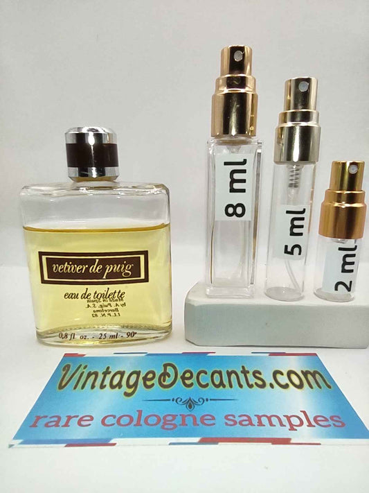 Vintage Decants ANTONIO PUIG Vetiver De PUIG EDT - 1970's Batch - Men - Sample - Discontinued - Cologne - Perfume - Classic - Retro - Fragrance