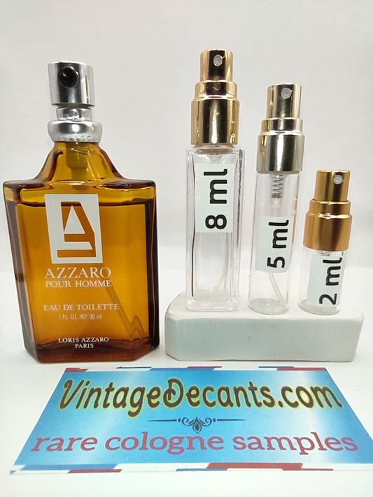 Vintage Decants AZZARO Azzaro Pour Homme EDT - 1980's Batch - Men - Sample - Discontinued - Cologne - Perfume - Classic - Retro - Fragrance