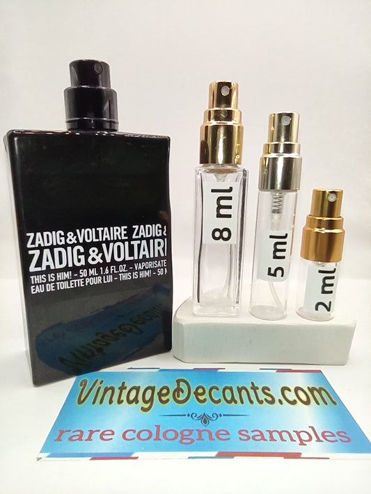 Vintage Decants ZADIG & VOLTAIRE This Is Him EDT - 2021 Batch - Men - Unisex - Sample - Discontinued - Cologne - Perfume - Classic - Retro - Fragrance