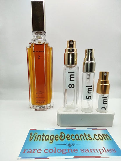 JEAN LOUIS SCHERRER 2 EDT - 1991 Batch - Women - Unisex - Vintage Sample Discontinued Cologne Perfume Fragrance Decants