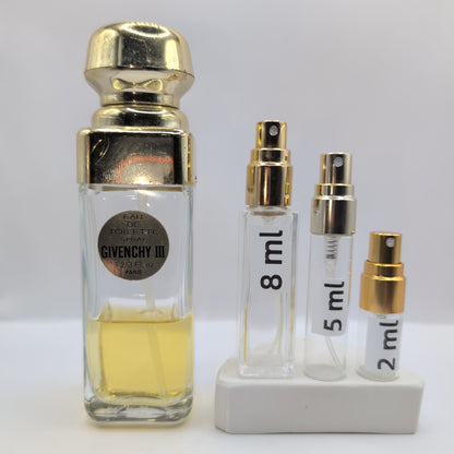 GIVENCHY III 3 EDT, 1980's Batch, Women, Unisex | Vintage Decant Cologne Perfume Fragrance Samples