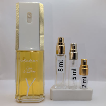 YVES SAINT LAURENT Y For Women EDT, 1980's Batch, Unisex | Vintage Decant Cologne Perfume Fragrance Samples