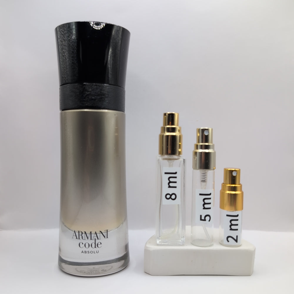 ARMANI Code Absolu Parfum, 2018 Batch, Men, Unisex | Vintage Decants Cologne Perfume Fragrance Samples