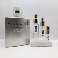 CHANEL Allure Homme Edition Blanche EDT Concentree, 2014 Batch, Men | Vintage Decant Cologne Perfume Fragrance Samples