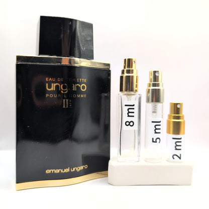 EMANUEL UNGARO Ungaro Pour L'homme iii 3 EDT, 2002 Batch, Men, Unisex | Vintage Decant Cologne Perfume Fragrance Samples