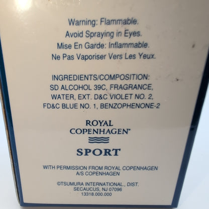 Copenhagen Sport Cologne 1996 Bottle, Men Perfume Sample