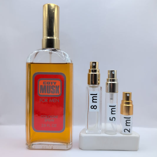 Musk for Men Cologne 1990's Pfizer Bottle, Perfume Sample