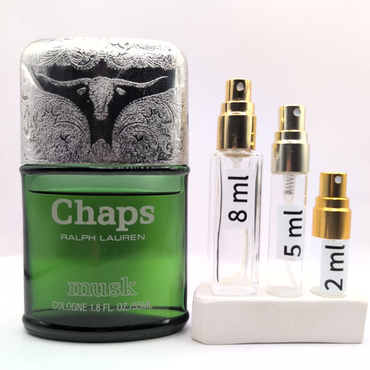 Chaps Musk Cologne 1986 Warner Bottle, Men Perfume Sample
