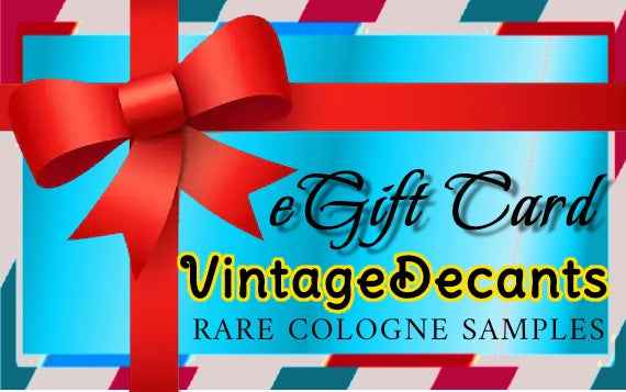 Give the gift of Vintage Decants with a custom eCard Cologne Perfume Fragrance Samples