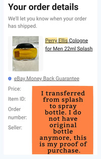 PERRY ELLIS Cologne for Men EDC, 1980's Batch, Men | Vintage Decant Cologne Perfume Fragrance Samples