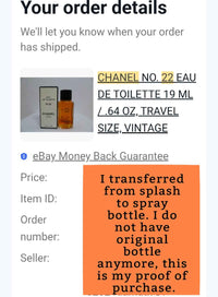 CHANEL NO 22 EDT, 1980's Batch, Women, Unisex | Vintage Decant Cologne Perfume Fragrance Samples