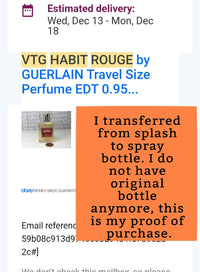 GUERLAIN Habit Rouge EDT, 1990's Batch, Men | Vintage Decant Cologne Perfume Fragrance Samples