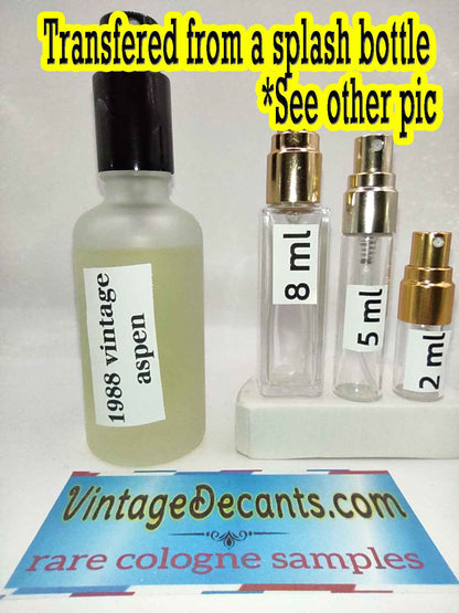 COTY Aspen Men EDT - 1989 Quintessence Batch - Men - Vintage Decants cologne perfume samples