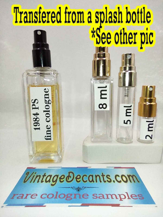 PAUL SEBASTIAN PS Fine Cologne EDT - 1980's Batch - Men - Vintage Decants cologne perfume samples