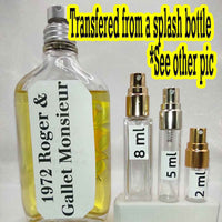 ROGER & GALLET Monsieur EDT, 1970's Batch, Men | Vintage Decant Cologne Perfume Fragrance Samples
